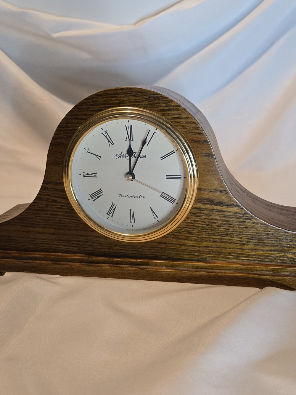 Seth Thomas Westminster Wooden Case Mantel Clock Roman Numerals * Keeps Time